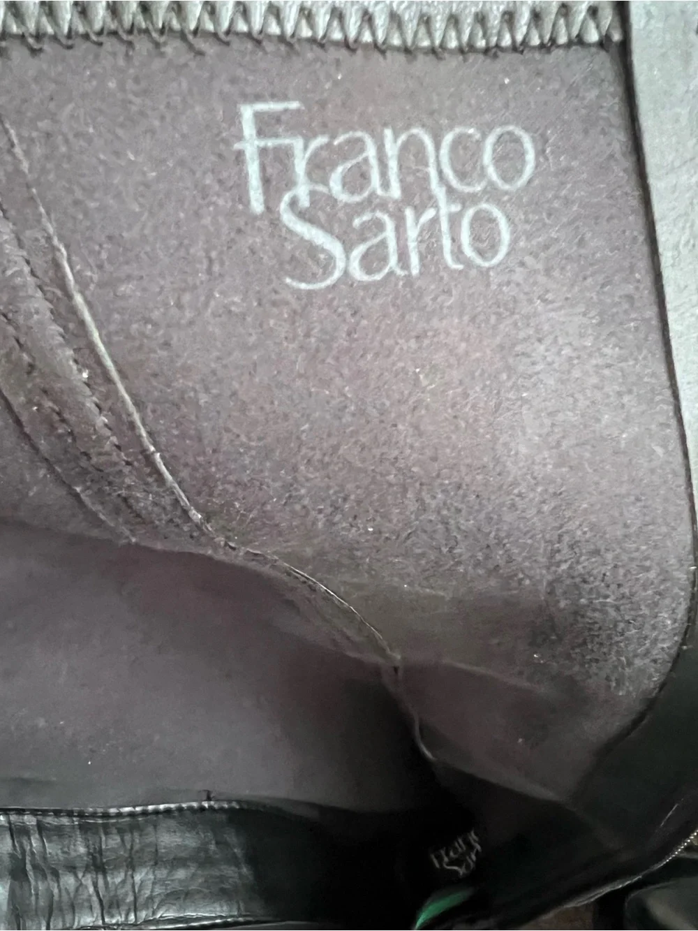 Franco Sarto Black Croc Embossed Keaton Knee High Boots/9.5
